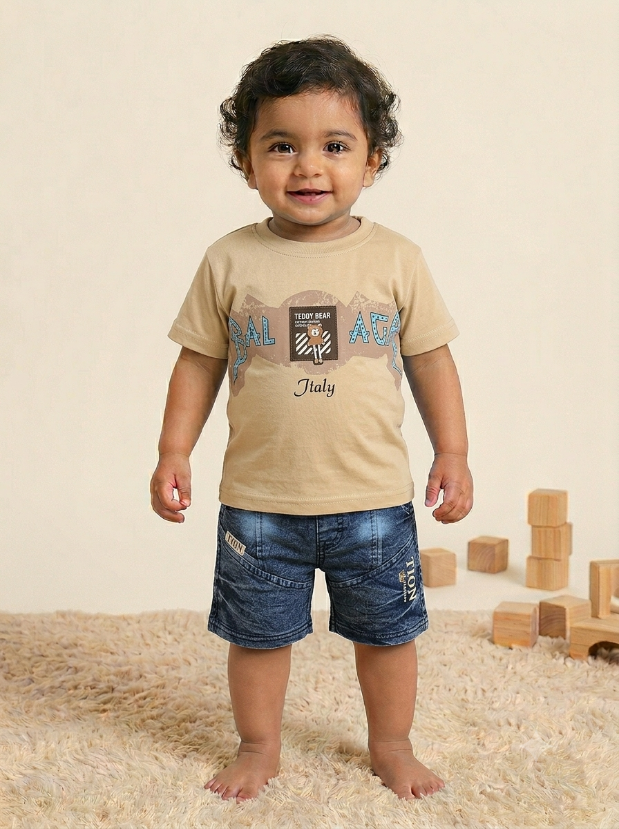Baby Boy Teddy Bear Italy Summer Suit