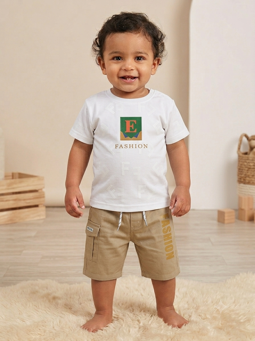 Baby Boy E-Fashion Khaki Cargo Suit