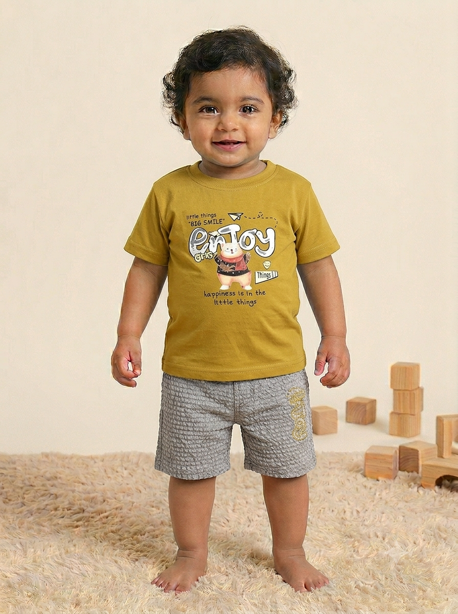 Baby Boy Enjoy Little Things Bear Suit