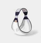 Baby carrier sling with a baby being held, on a white background