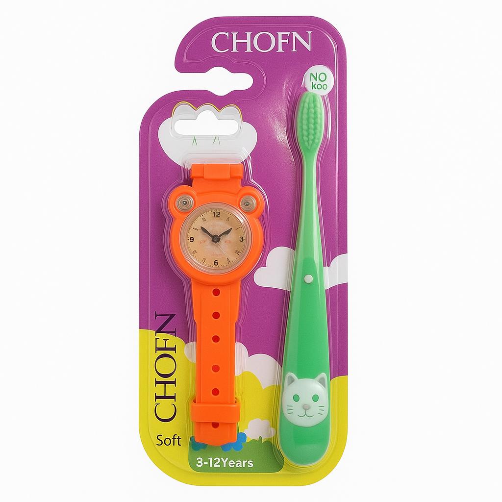 Multicolor Silicone Toothbrush - 1 Piece for Kids Age 3+