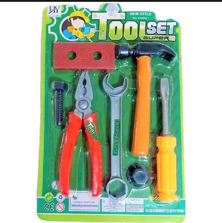 Multicolor Plastic Boy's Tools Toy Set - 7 Pcs Fun Playtime Ensemble