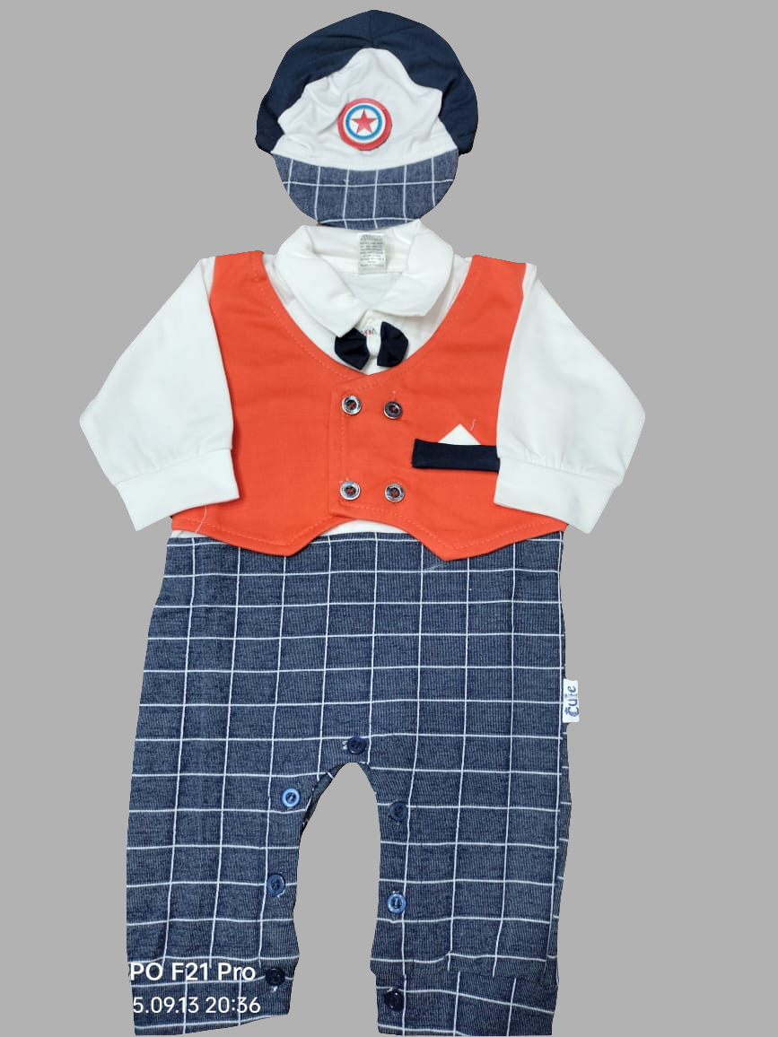 Little Gentleman - Romper With Cap