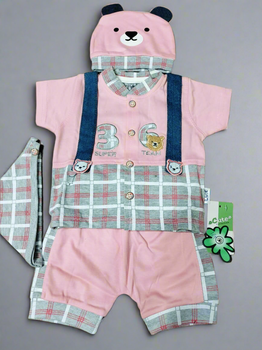 Little Bear Explorer - 4-Piece Baby Outfit Set