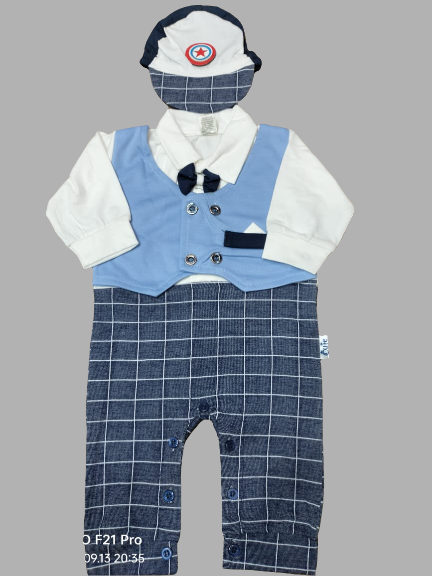 Little Gentleman - Romper With Cap