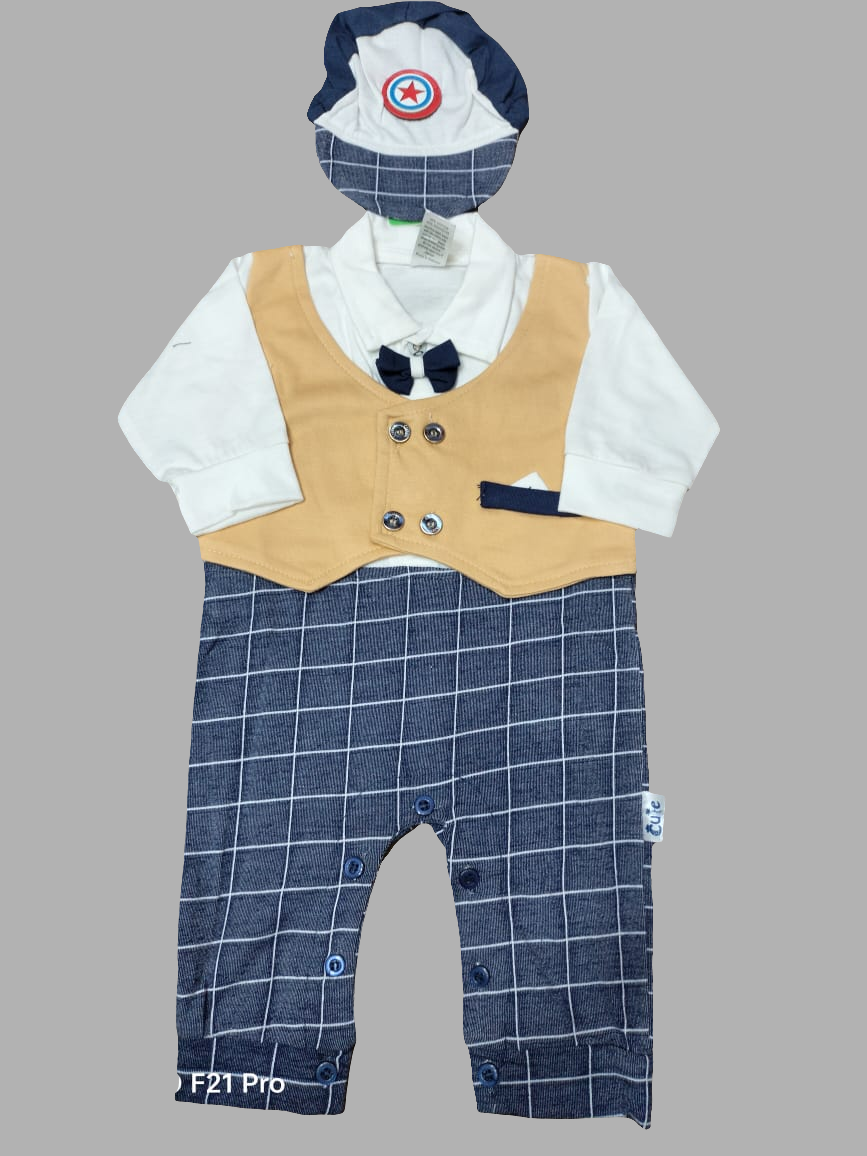 Little Gentleman - Romper With Cap