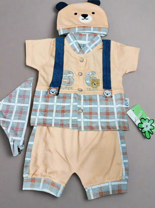 Little Bear Explorer - 4-Piece Baby Outfit Set